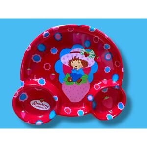 Y2K Strawberry Shortcake Divided Plate Vintage Deadstock 2004 10”x9”